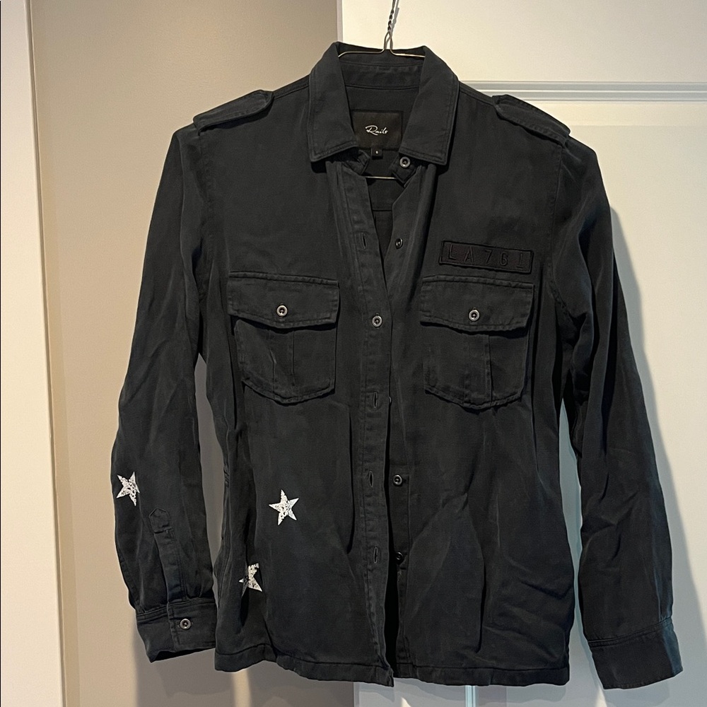 Rails Faded Black Utility Jacket with Star Details